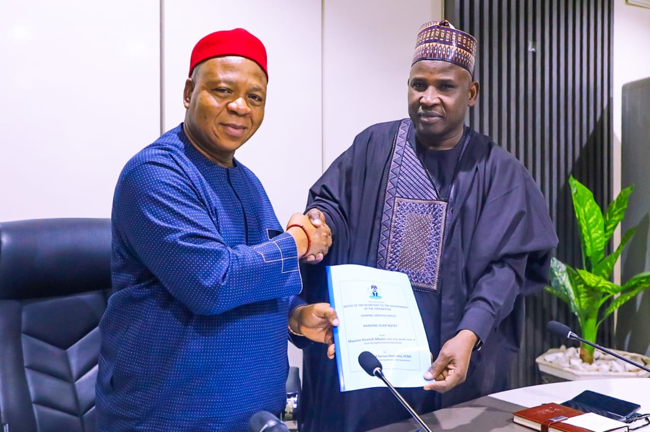 MBAERI HANDS OVER TO SANUSI DANJUMA AS PERMANENT SECRETARY OVERSEEING GENERAL SERVICES OFFICE